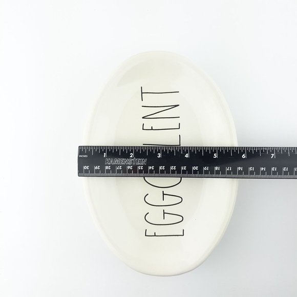 Rae Dunn Eggcellent Snack Dessert Plate Set Of 2 - Picture 9 of 11